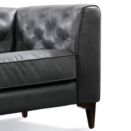 Canapé Poly &amp; Bark Essex 89 - Cuir italien véritable pleine fleur