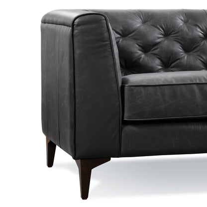 Canapé Poly &amp; Bark Essex 89 - Cuir italien véritable pleine fleur