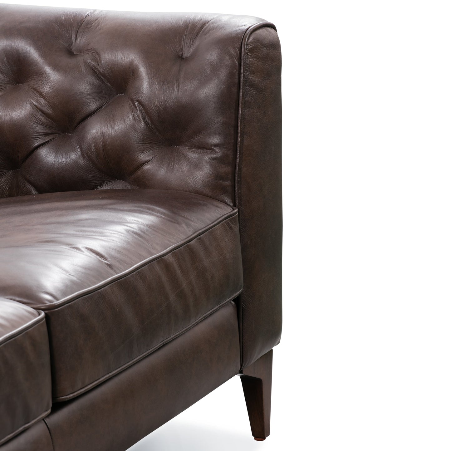 Canapé Poly &amp; Bark Essex 89 - Cuir italien véritable pleine fleur