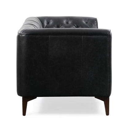Canapé Poly &amp; Bark Essex 89 - Cuir italien véritable pleine fleur