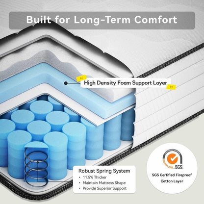 SweDrea 10 in. Medium Firm Gel-infused Memory Foam Hybrid Mattress Cooling and Breathable with CertiPUR-US, SGS and OEKO-TEX