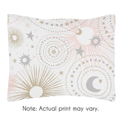 Sweet Jojo Designs Blush Pink, Gold and Grey Star and Moon Celestial Collection Girl 5-piece Toddler-size Comforter Set