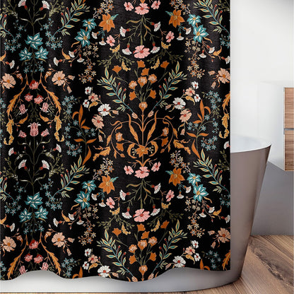 Sweet Jojo Designs Boho Wildflower Vintage Floral Girl Bathroom Fabric Bath Shower Curtain Botanical Garden Bohemian Farmhouse