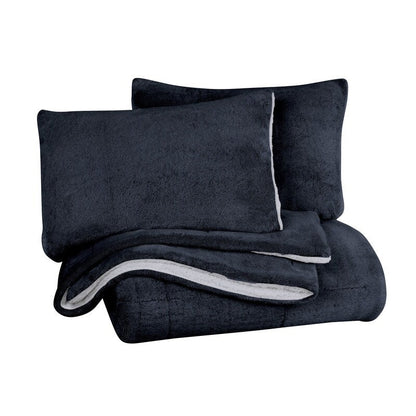 Swift Home Luxurious Reversible High Pile Plush and Sherpa Comforter Set