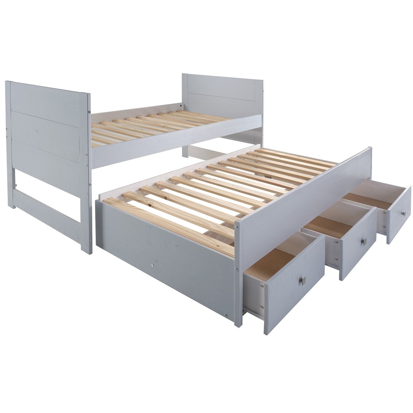 Taylor & Olive Begonia Twin Bed with Twin Trundle & 3 Built in Drawers