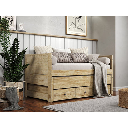 Taylor & Olive Begonia Twin Bed with Twin Trundle & 3 Built in Drawers