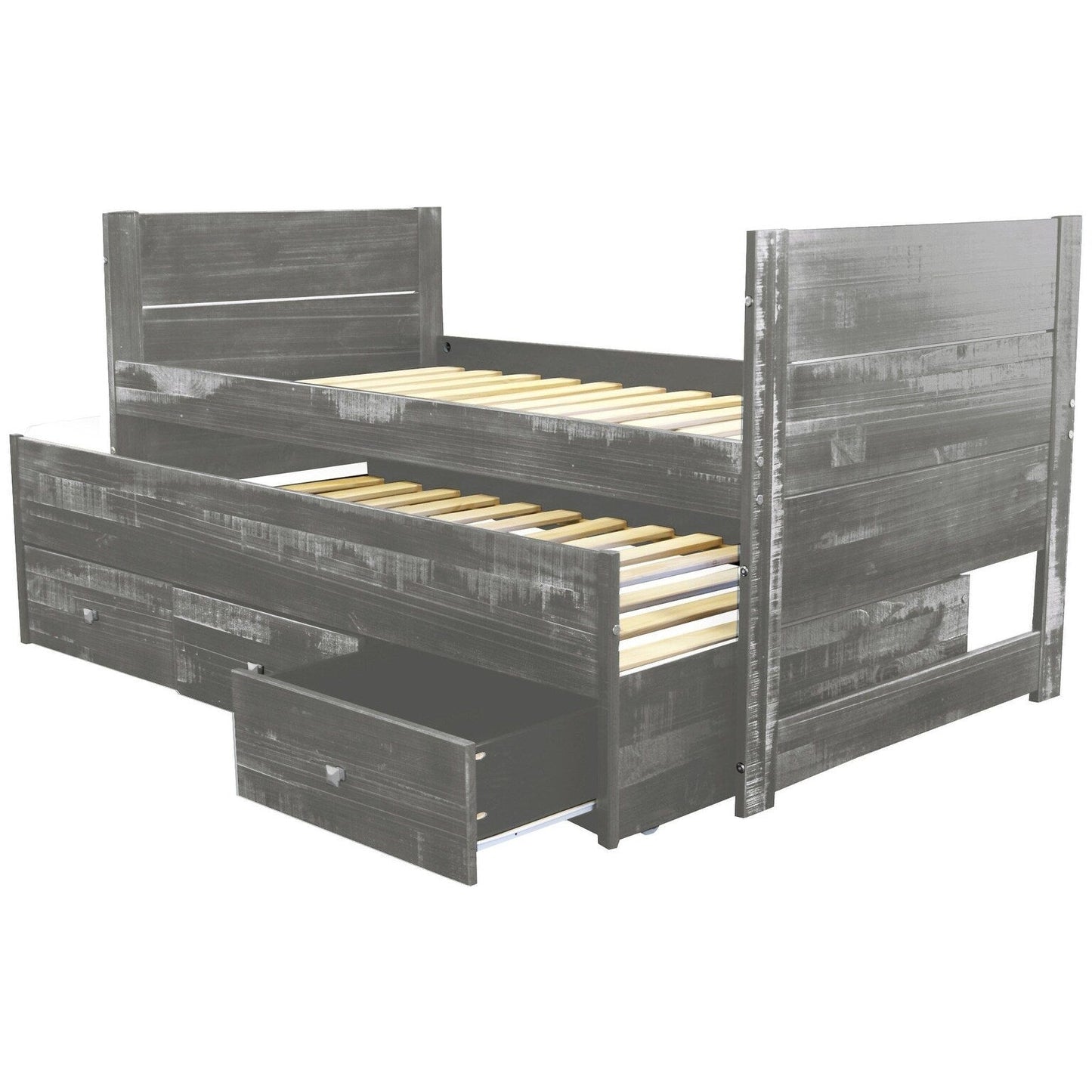 Taylor & Olive Begonia Twin Bed with Twin Trundle & 3 Built in Drawers