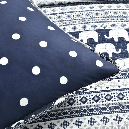 Taylor & Olive Ever-Tru Elephant Stripe 5-piece Quilt Set