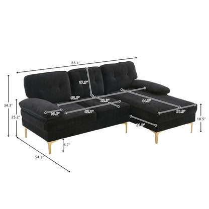 Canapé modulaire d'intérieur trois places, simple et élégant