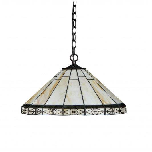 Tiffany Style Mission Design 2-light Bronze Pendant