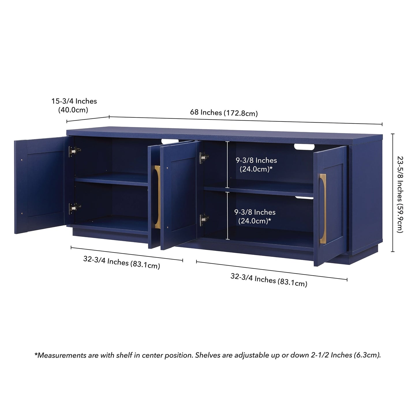 Tillman Rectangular TV Stand for TV's up to 75
