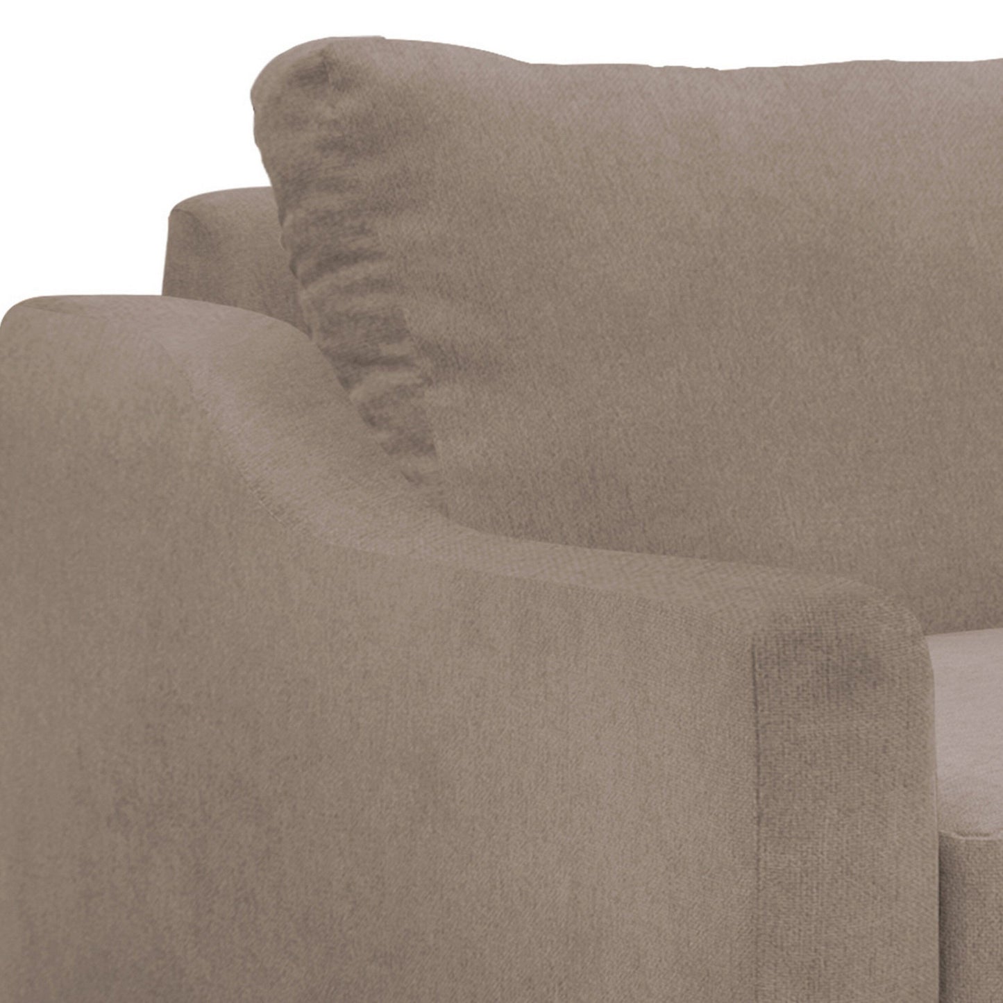 Canapé Tuba, polyester marron clair, coussins en mousse, pin massif, 223 cm