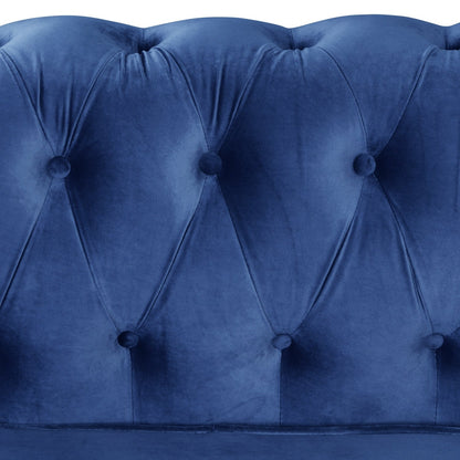 Canapé Chesterfield rembourré en velours Morden Fort avec tête de clou et pieds solides pour le salon