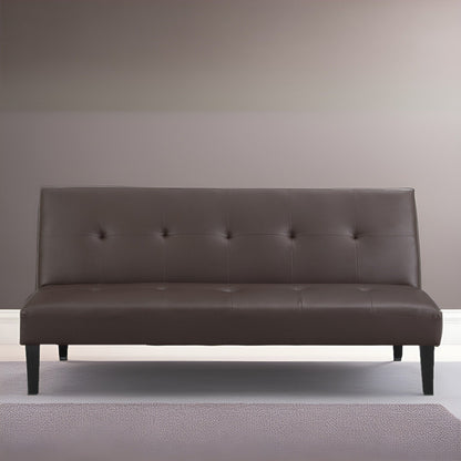 Collection ultime de canapés futons : canapé futon avec accoudoirs et porte-gobelets, canapé capitonné à boutons avec pieds en bois