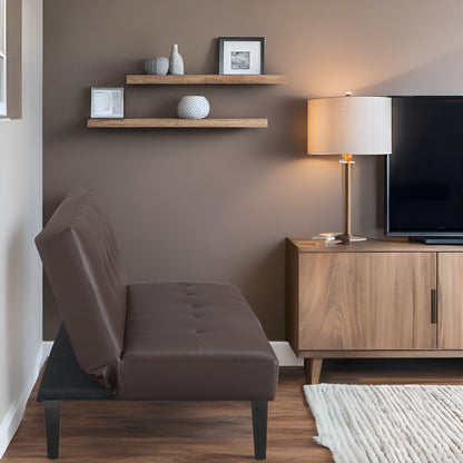 Collection ultime de canapés futons : canapé futon avec accoudoirs et porte-gobelets, canapé capitonné à boutons avec pieds en bois