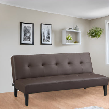 Collection ultime de canapés futons : canapé futon avec accoudoirs et porte-gobelets, canapé capitonné à boutons avec pieds en bois