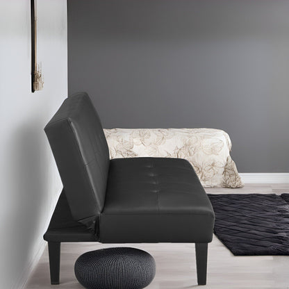 Collection ultime de canapés futons : canapé futon avec accoudoirs et porte-gobelets, canapé capitonné à boutons avec pieds en bois