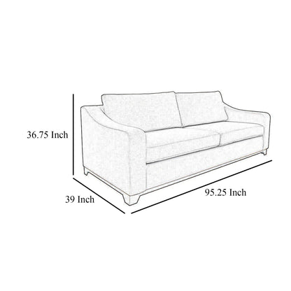 Canapé Umey, 2 coussins décoratifs, polyester blanc moderne et épuré, bois massif