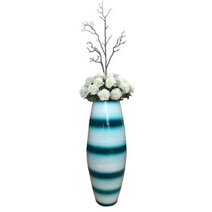Uniquewise Tall Cylinder Bamboo Floor Vase Decorative Accent for Hotel Lobbies and Spa, Perfect Decor for Living Room or Hallway