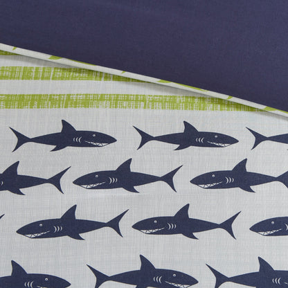 Urban Habitat Kids Aaron Shark Green/ Navy Cotton Comforter Set