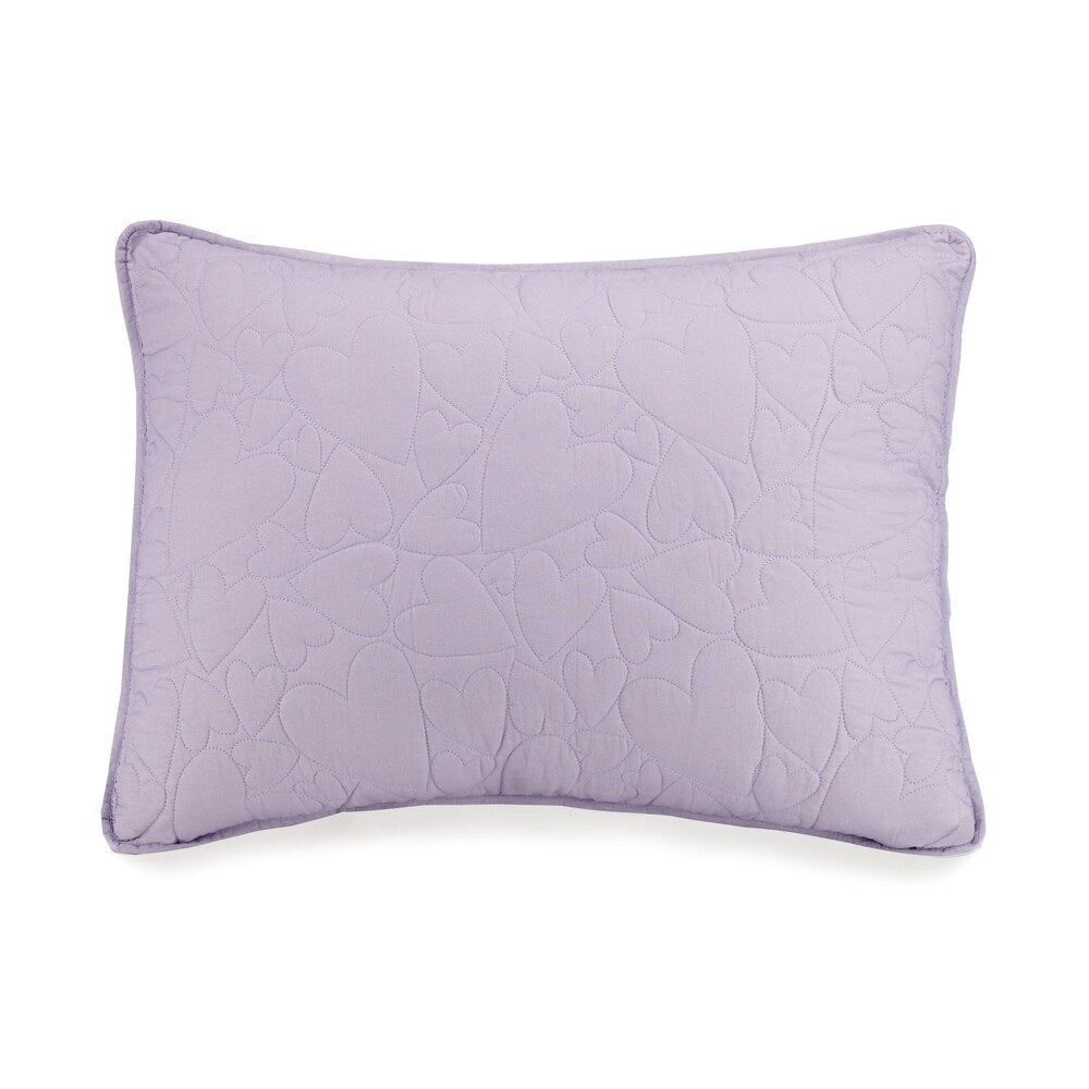 Urban Playground Heart Cotton Quilt Set with 2 Decorative Pillows