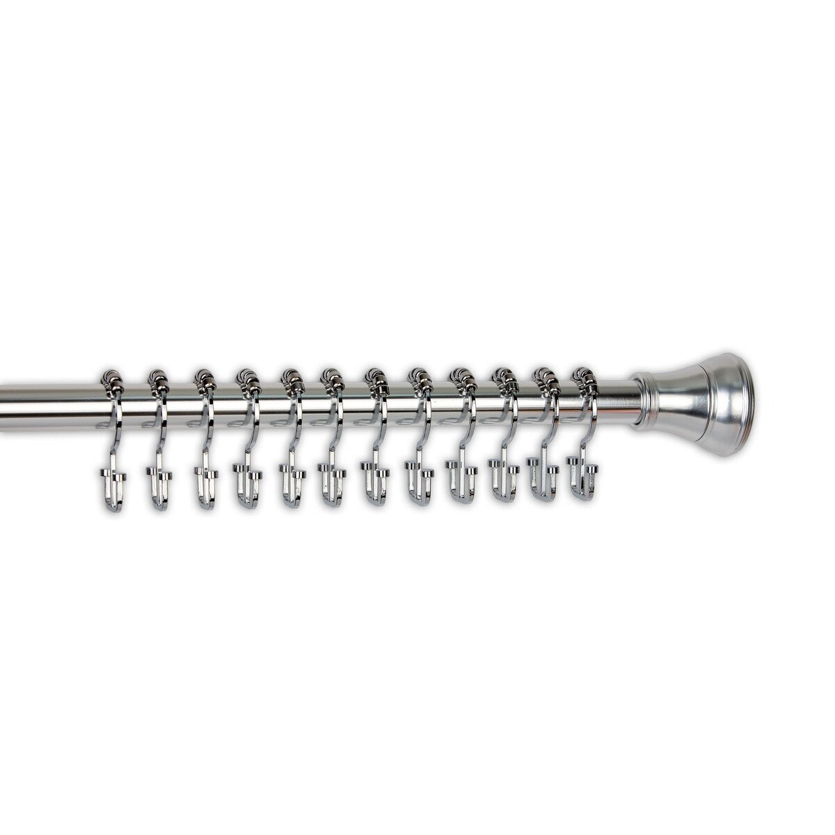 Utopia Alley Deco Flat Double Roller Shower Curtain Hooks, Chrome - Polished Chrome