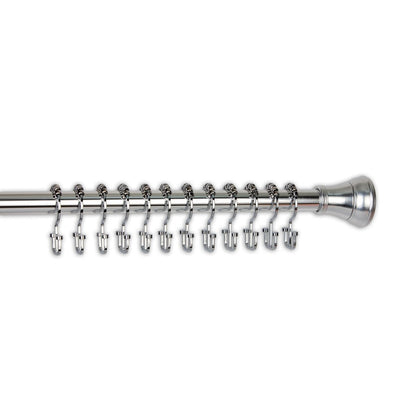 Utopia Alley Deco Flat Double Roller Shower Curtain Hooks, Chrome - Polished Chrome