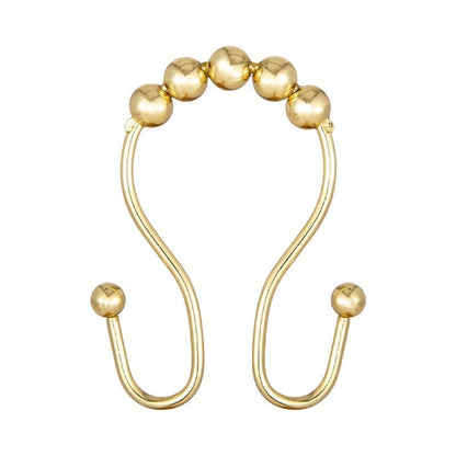 Utopia Alley Double Roller Ball Stainless Steel Shower Curtain Hooks Rings, Set of 12
