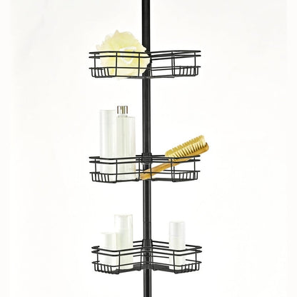 Utopia Alley Rust-Resistant Shower Tension Pole Caddy, 4 Deep Shelves