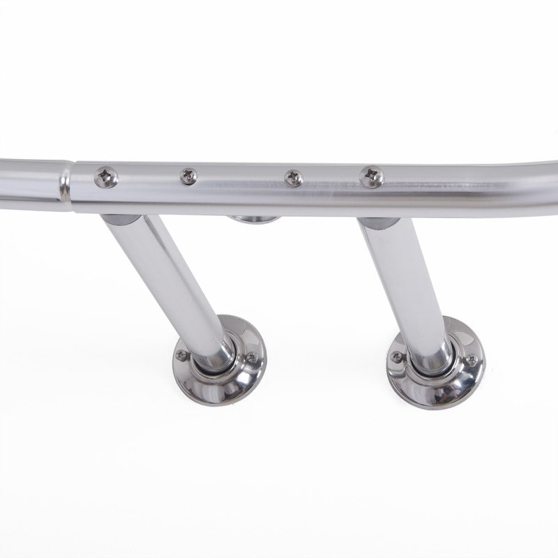 Utopia Alley Rustproof Aluminum Hoop Shower Rod With Ceiling Support for Clawfoot Tub, 46 * 22 in