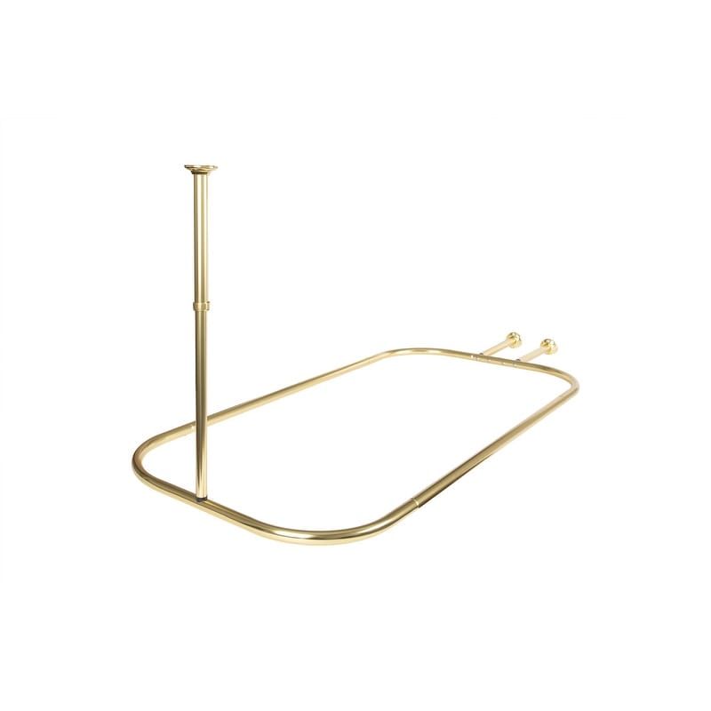 Utopia Alley Rustproof Aluminum Hoop Shower Rod With Ceiling Support for Clawfoot Tub, 46 * 22 in