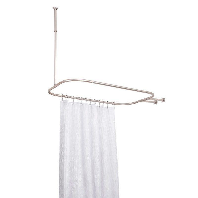 Utopia Alley Rustproof Aluminum Hoop Shower Rod With Ceiling Support for Clawfoot Tub, 46 * 22 in