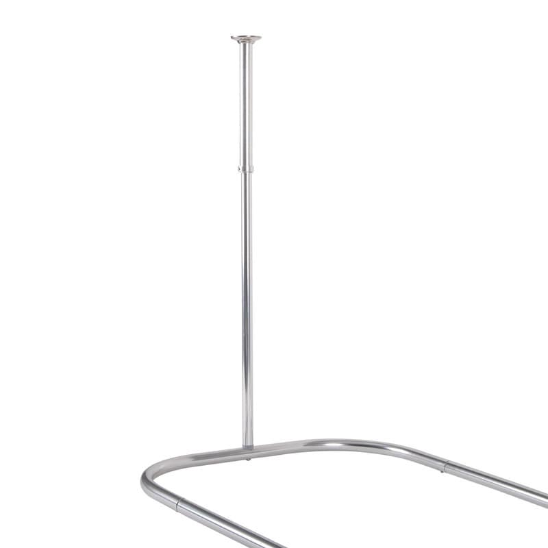 Utopia Alley Rustproof Aluminum Hoop Shower Rod With Ceiling Support for Clawfoot Tub, 46 * 22 in