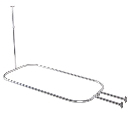 Utopia Alley Rustproof Aluminum Hoop Shower Rod With Ceiling Support for Clawfoot Tub, 46 * 22 in