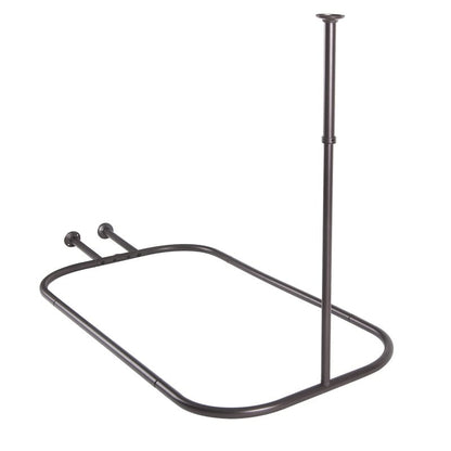 Utopia Alley Rustproof Aluminum Hoop Shower Rod With Ceiling Support for Clawfoot Tub, 46 * 22 in