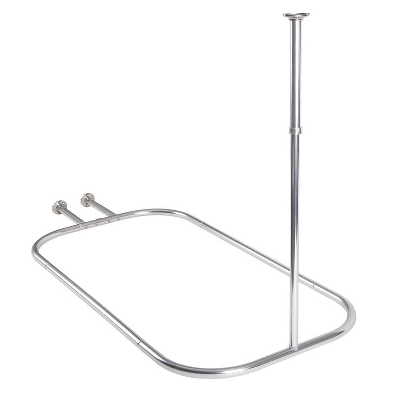Utopia Alley Rustproof Aluminum Hoop Shower Rod With Ceiling Support for Clawfoot Tub, 46 * 22 in