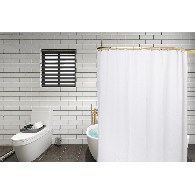 Utopia Alley Rustproof Aluminum Hoop Shower Rod With Ceiling Support for Clawfoot Tub, 46 * 22 in