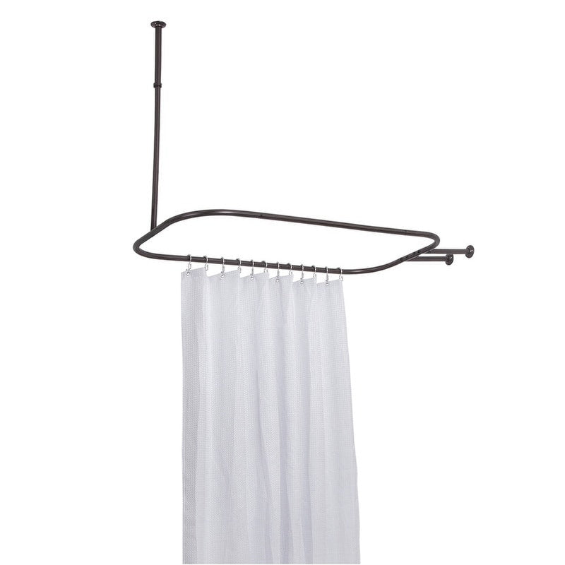 Utopia Alley Rustproof Aluminum Hoop Shower Rod With Ceiling Support for Clawfoot Tub, 46 * 22 in