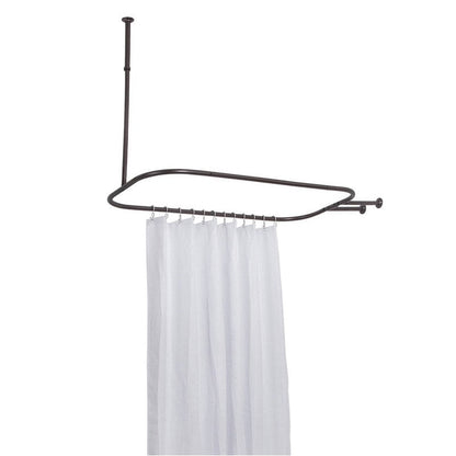 Utopia Alley Rustproof Aluminum Hoop Shower Rod With Ceiling Support for Clawfoot Tub, 46 * 22 in