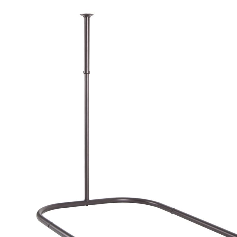 Utopia Alley Rustproof Aluminum Hoop Shower Rod With Ceiling Support for Clawfoot Tub, 46 * 22 in