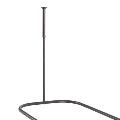 Utopia Alley Rustproof Aluminum Hoop Shower Rod With Ceiling Support for Clawfoot Tub, 46 * 22 in