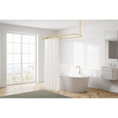 Utopia Alley Rustproof Aluminum Hoop Shower Rod With Ceiling Support for Clawfoot Tub, 46 * 22 in