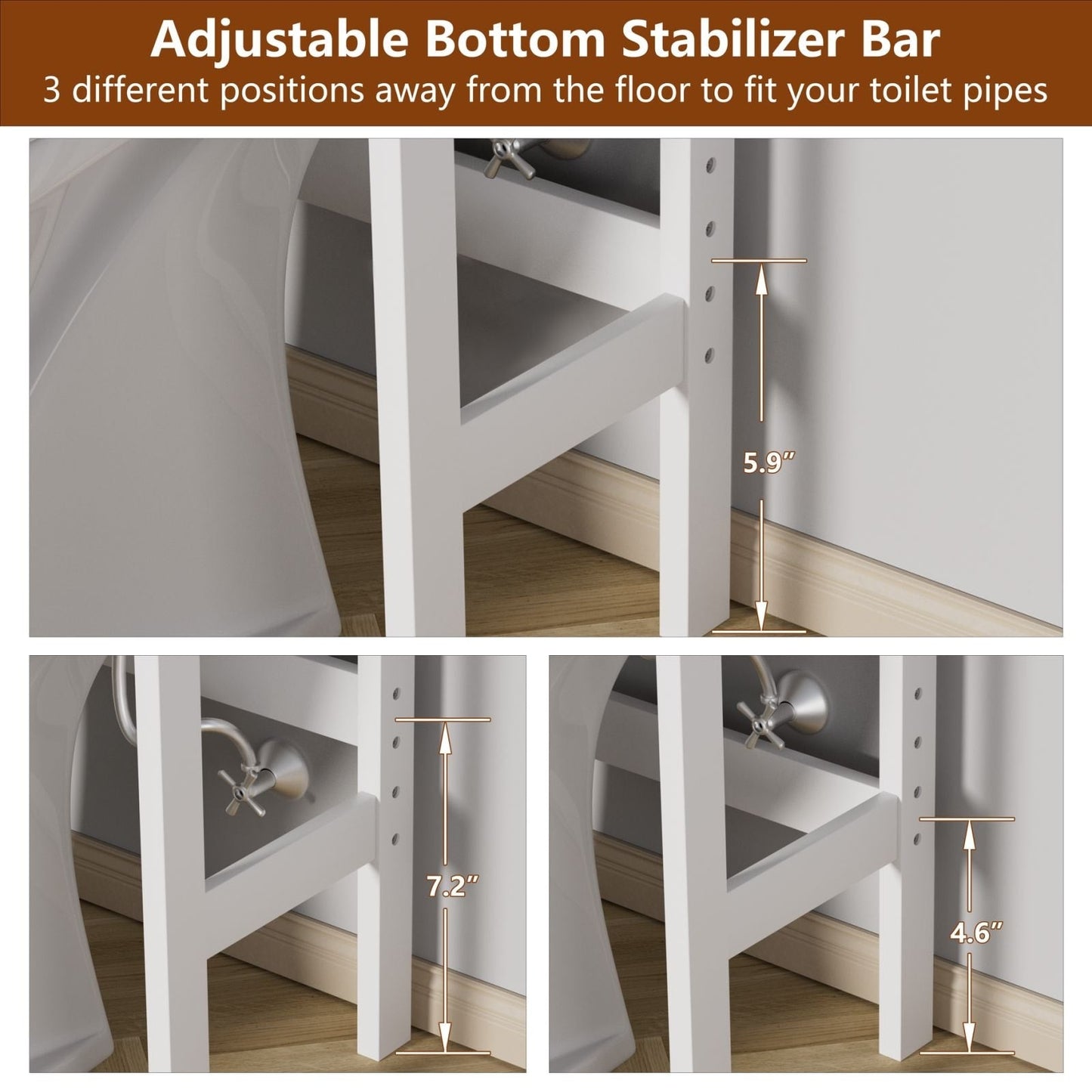 VEIKOUS Bathroom Over The Toilet Storage Cabinet Organizer With Doors and Shelves