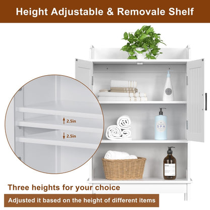 VEIKOUS Bathroom Over The Toilet Storage Cabinet Organizer With Doors and Shelves