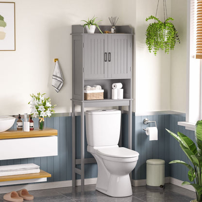 VEIKOUS Bathroom Over The Toilet Storage Cabinet Organizer With Doors and Shelves