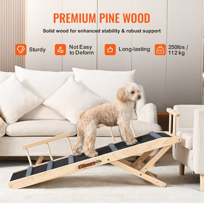 VEVOR Dog Ramp,Folding Pet Ramp for Bed,Adjustable Dog Ramp for Adjustable,Suitable for Couch,Sofa,Car