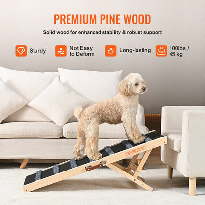VEVOR Dog Ramp,Folding Pet Ramp for Bed,Adjustable Dog Ramp for Adjustable,Suitable for Couch,Sofa,Car