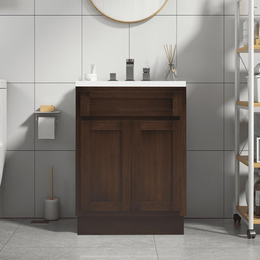Vanity Art 24-inch Solid Wood Single Sink Bathroom Vanity Cabinet