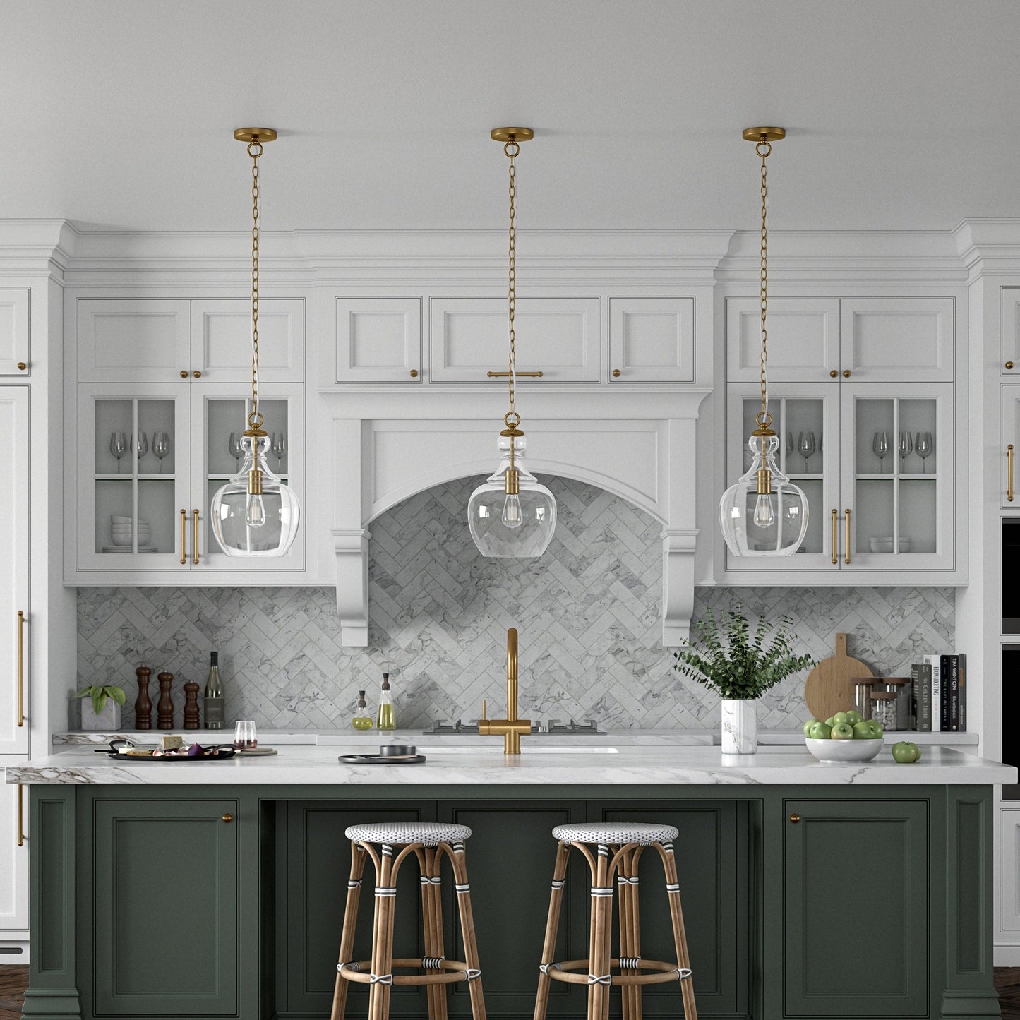 Verona 11 Wide Pendant with Glass Shade - 11 Wide