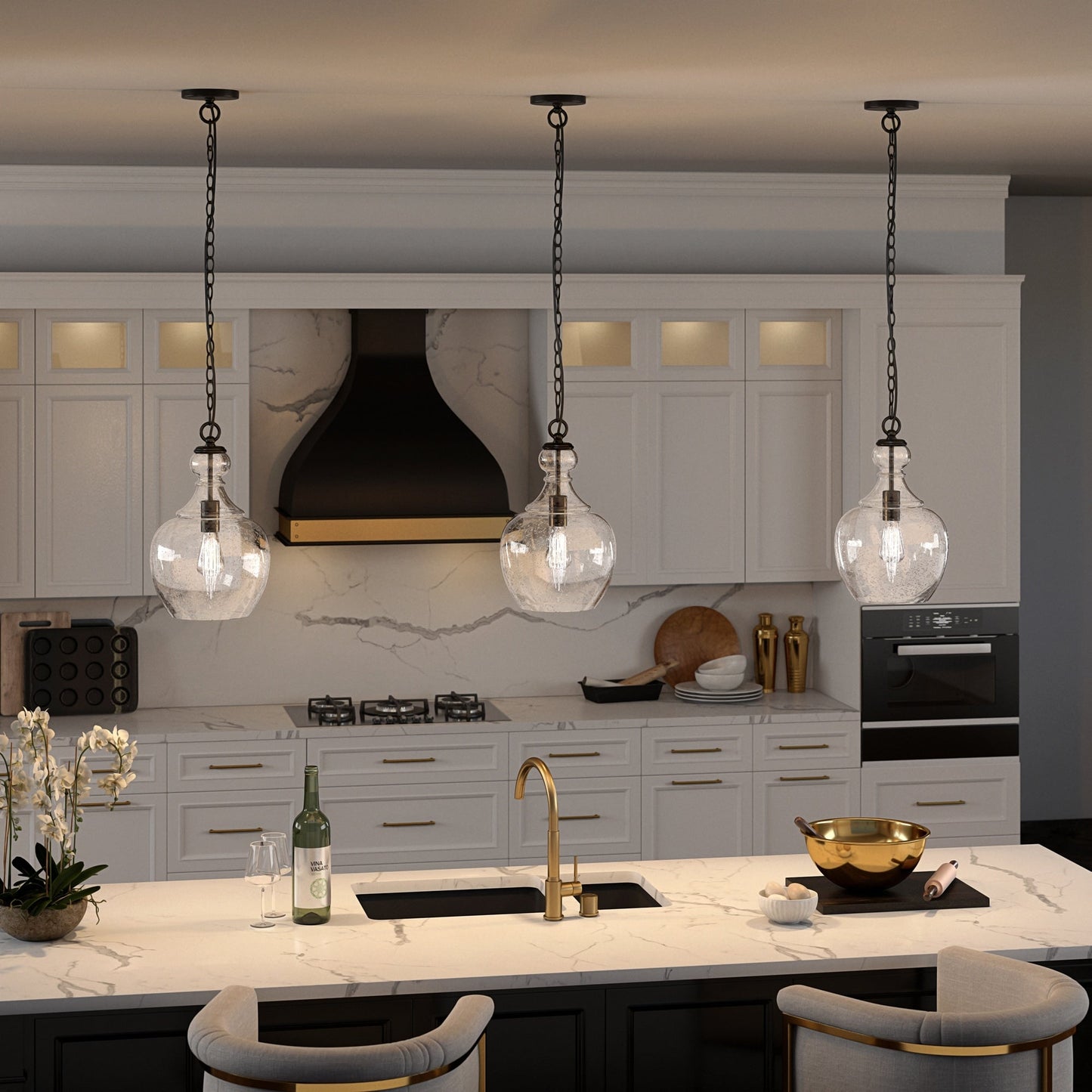 Verona 11 Wide Pendant with Glass Shade - 11 Wide